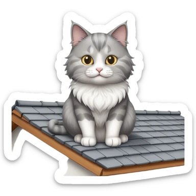 A male cat Builds a roof sticker