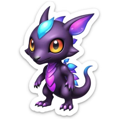 Cute cool colorful dark nebula fantasy-Fakemon-Digimon-animal-hybrid full body sticker