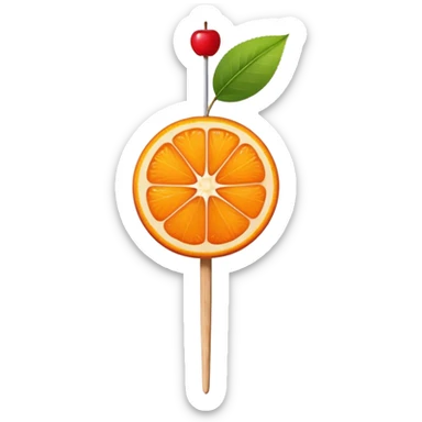 orange slice and cherry on a skewer sticker