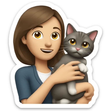 Frau mit Katze im arm  sticker