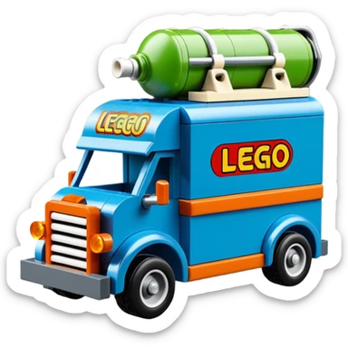 Heroic Lego SuperBug Ron’s toxic-oozing exterminator antique tall moving van hot rod(motto: We come You pay) sticker