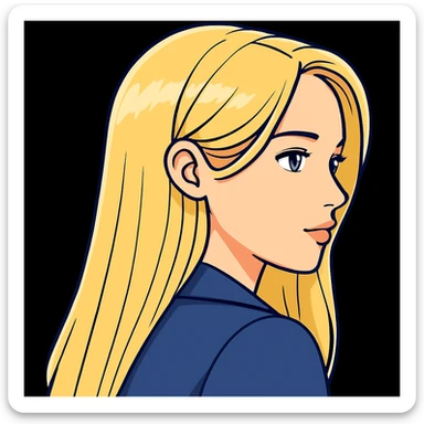 Change the eyes to greyish blue, keep the rest of the image the same. Maintain the original style and details of the image. sticker