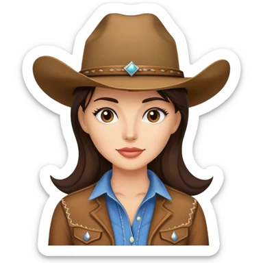 backward cowgirl brunette sticker