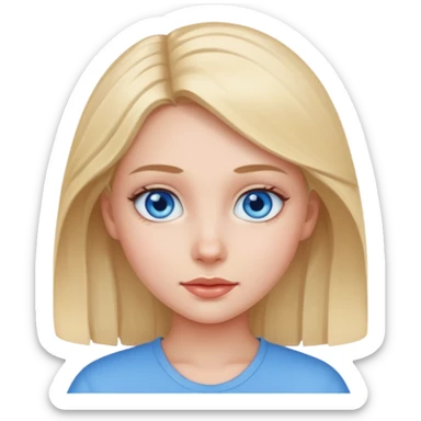 realistic portrait of girl with blue eyes sticker