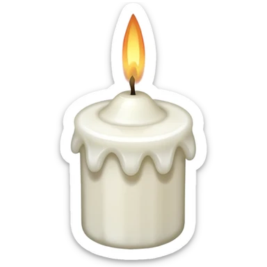 white candle with a star-shaped flame sticker