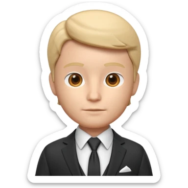 A 3D cartoon formal suit with jacket, shirt, and tie displayed neatly, smooth folds, studio lighting, Memoji-style rendering. sticker