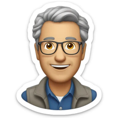 A 50 years old make youth hostel manager sticker