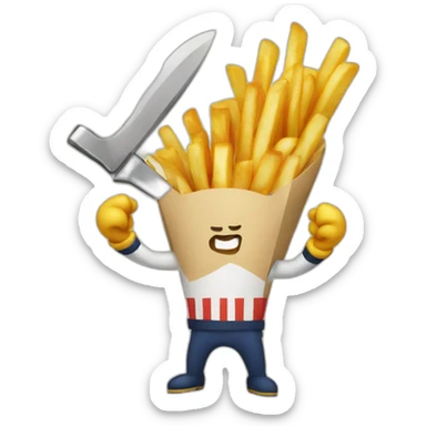 frenchfries-fighter sticker