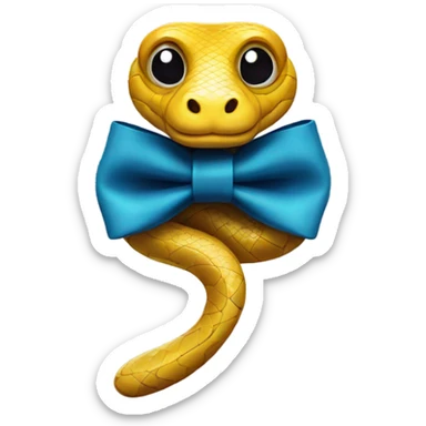 A snake wearing a bow tie and shoes  sticker