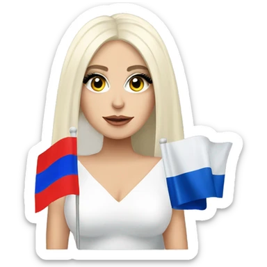 lady gaga with russian flag  sticker