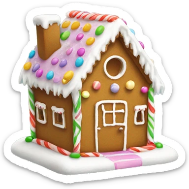 Gingerbread house with gumdrop  sticker