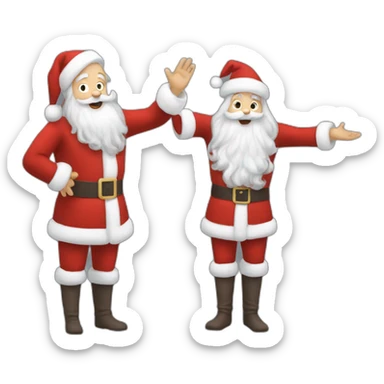 Full height Actively gesturing with hands pale skin Santa Claus in gray sticker