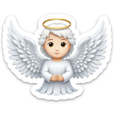 cute fluffy white angel wing sticker