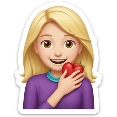 girl smiling while choking herself  sticker