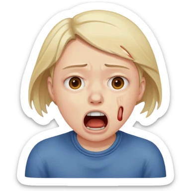 emoji of a person crashing out and choking, expressive face, clear distress sticker