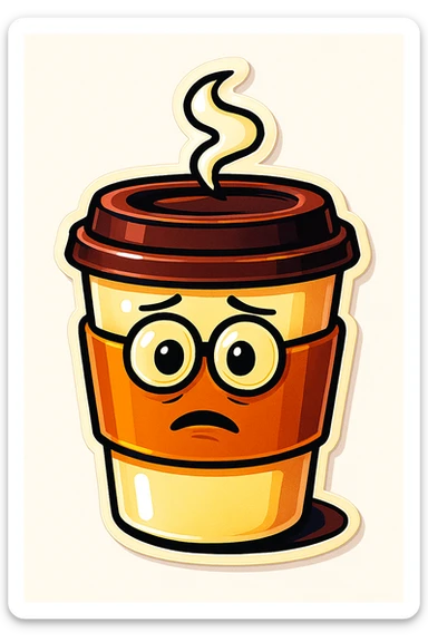 Place the to-go cup emoji on a plain white background. sticker