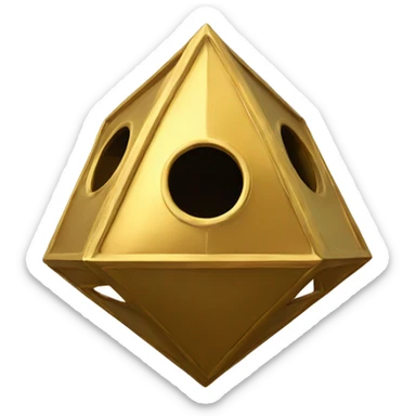 Golden Icosahedron with numbers birdhouse  sticker