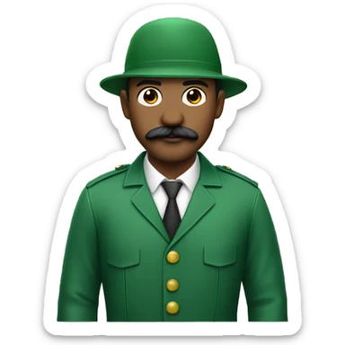Man with a mostach and gorra verde sticker