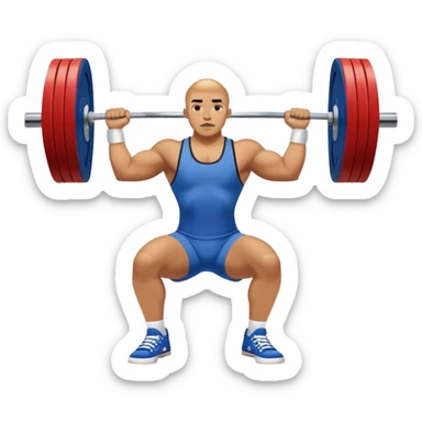 powerlifter with converse-shoes clean and jerk exercise sticker