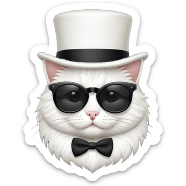Cat with sunglasses and a top hat sticker