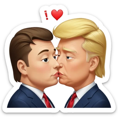 donald trump kissing elon musk sticker