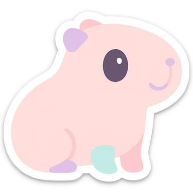 cute capybara looking to the side, simple and charming sticker