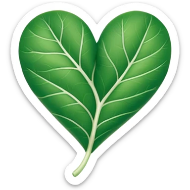  "A minimalist, stylized heart-shaped green leaf with a gentle, curved white bandage or ribbon wrapped around the center. The design should look warm and nurturing. Flat, clean emoji style for natural healing. Transparent background." sticker