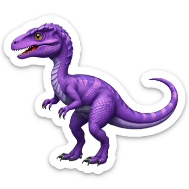 Purple velociraptor sticker