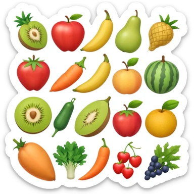 Emoji of checklist with healthy food icons, nutrition planning, flat minimal emoji, pastel colors sticker