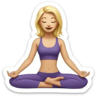 Blonde lady doing yoga sticker