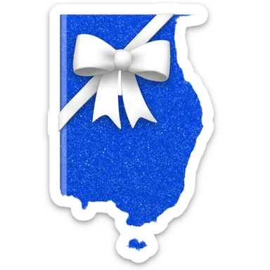 notebook cobalt glittery sparkle with bow white sticker