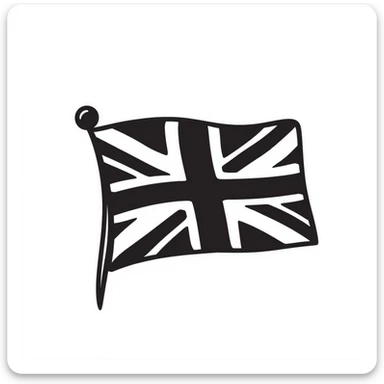 hand-drawn doodle style Union Jack (Great Britain flag) sticker