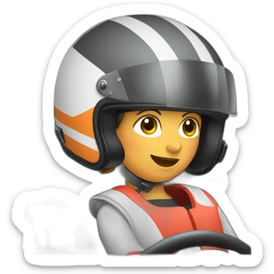 Karting riding face view sticker