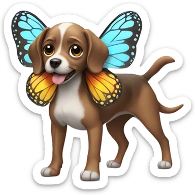 dog with butterfly wings sticker