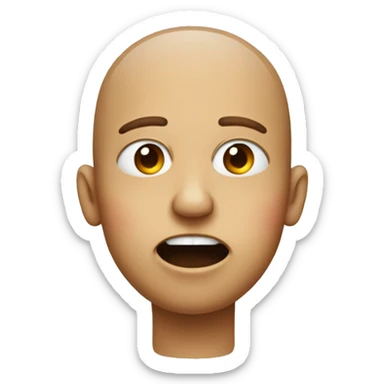 Person with X’es on their eyes and tongue sticking out sticker