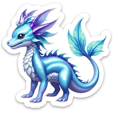 Primarina-Basilisk-Suicune-Amaura-Vaporeon-fusion-hybrid-creature  sticker