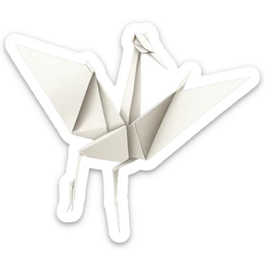 Origami crane sticker