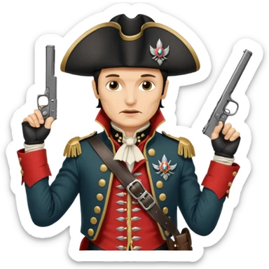 Adam Ant  is wearing a Hungarian jacket Hussar'S JACKET, holds two holsters in his hands sticker