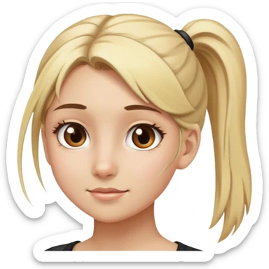 blonde girl with brown eyes and pony tail sticker