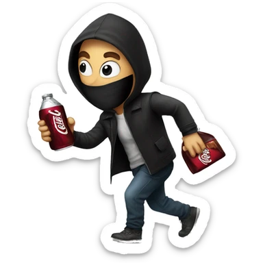 A thief stealing Dr Pepper sticker