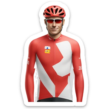maillot cycliste blanc a pois rouges sticker