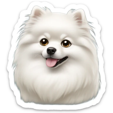 white pomerania sticker