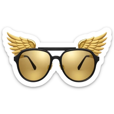 fancy hipster sunglasses with wings sticker