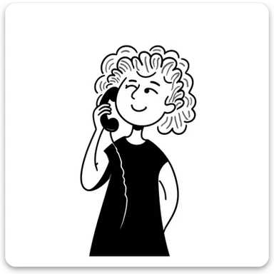 girl with light slightly curly hair talking on the phone sticker
