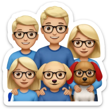 Friend group (three blondes, a dog, a Hispanic and a little Jew with glasses) sticker