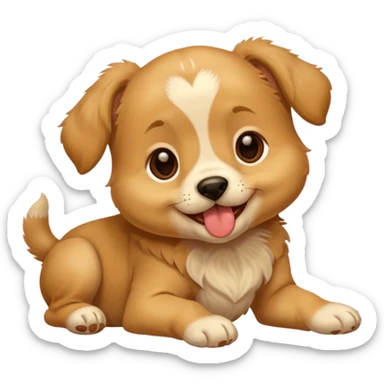 Puppy licking feet sticker