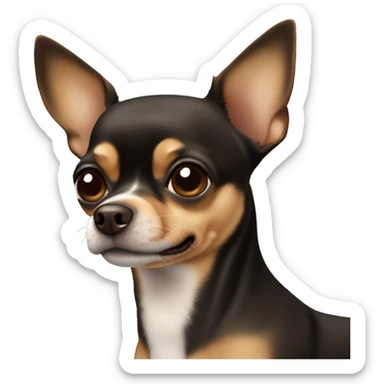 Black and brown chihuahua face sticker