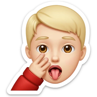 Person pinching there fingers with there tongue out sticker