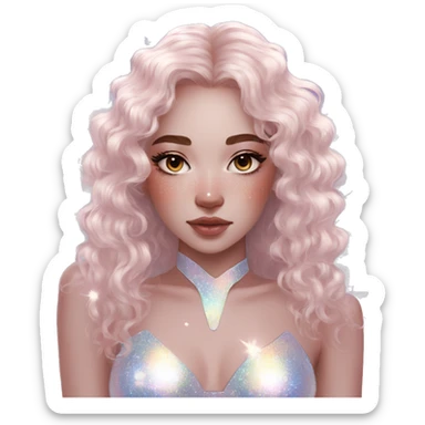 Holographic angel glitter freckles ethereal sticker