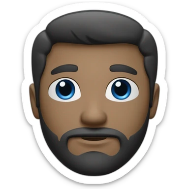 un homme très maigre avec des yeux bleus la peau très blanche et des cheveux noirs et barbe et boucles d'oreilles sticker